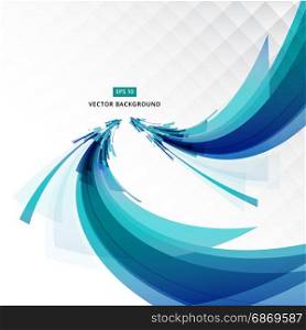 Abstract blue shape line and light perspective with grid background, digital technology, vector illustration.