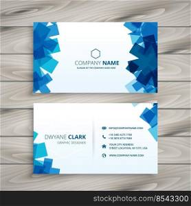 abstract blue shapes business card
