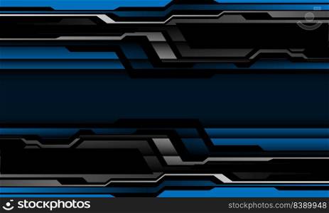 Abstract blue silver black cyber geometric design modern futuristic background vector illustration.