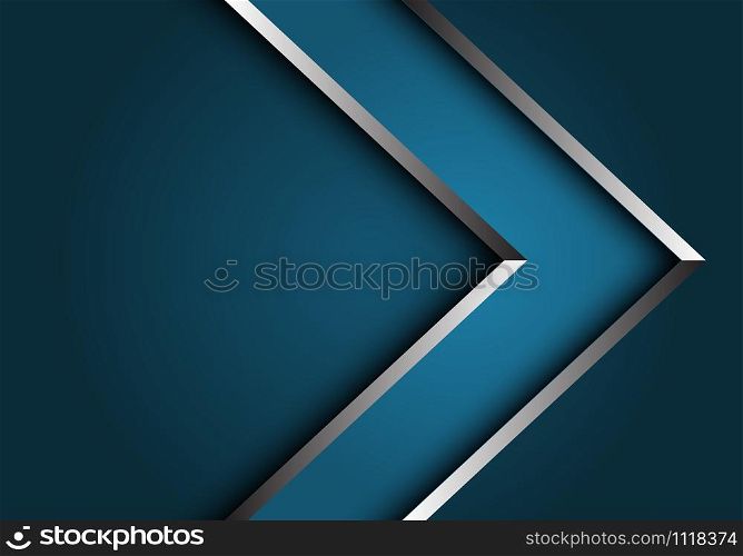 Abstract blue silver line arrow direction design modern luxury futuristic background vector illustration.