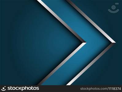 Abstract blue silver line arrow direction design modern luxury futuristic background vector illustration.