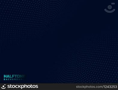 Abstract blue sky color halftone and dot on dark background. Vector illustration