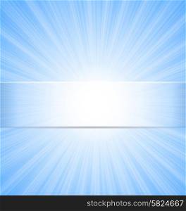Abstract Blue Sky Sunbeam Background with Place for Text - vector