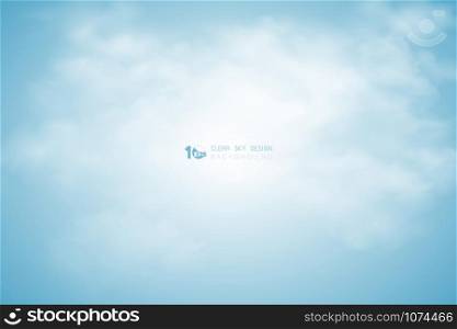 Abstract blue sky with clouds decoration in center set background. Use for headline, poster, template, artwork, annual. illustration vector eps10