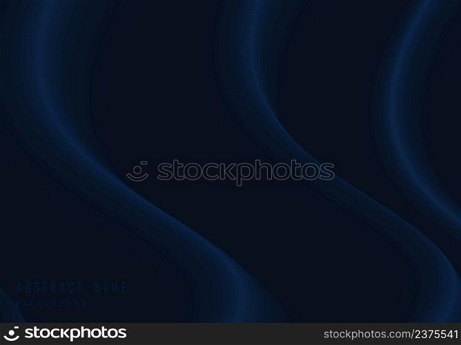 Abstract blue smooth flying silk template decorative. Simple create for copy space of text background. Illustration vector
