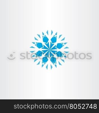abstract blue snowflake vector icon symbol