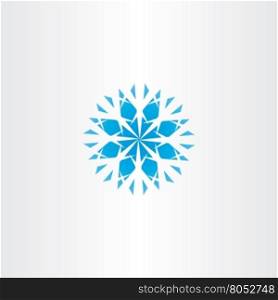 abstract blue snowflake vector icon symbol