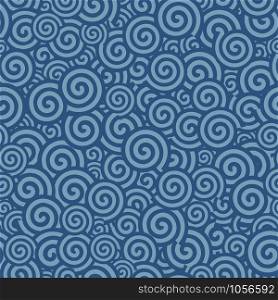 Abstract blue spiral circle seamless background - Vector illustration