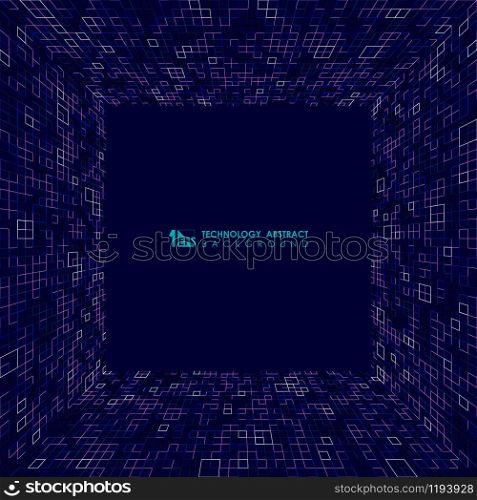 Abstract blue square of futuristic design pattern window background. Decorate for ad, poster, template design, artwork. illustration vector eps10