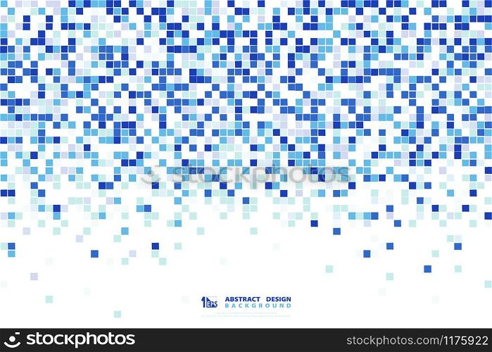 Abstract blue square pattern design 8bit decorative for minimal technology. Decorate for poster, artwork, template design. illustration vector eps10