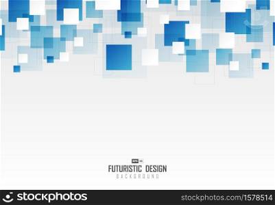 Abstract blue square pattern design of technology pattern artwork background. Use for ad, poster, artwork, template design, print. illustration vector eps10