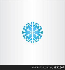 abstract blue star snowflake symbol design