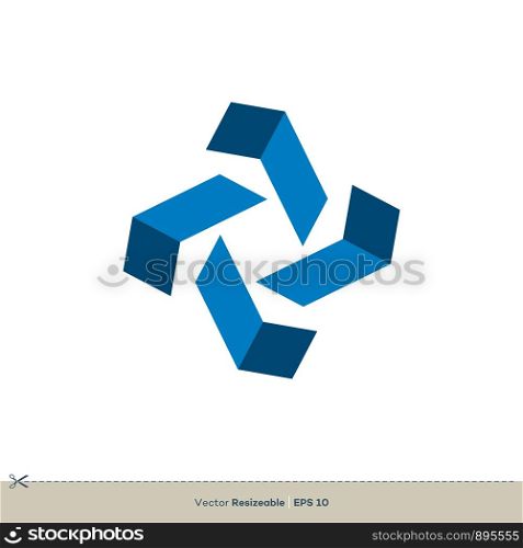 Abstract Blue Star Vector Logo Template Illustration Design. Vector EPS 10.