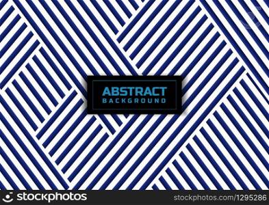 Abstract blue striped line pattern on white background and texture. Vector illustration