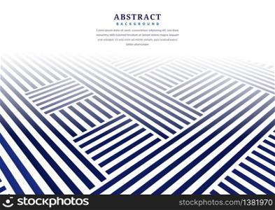 Abstract blue striped line pattern on white background and texture with copy space for text. Vector illustration