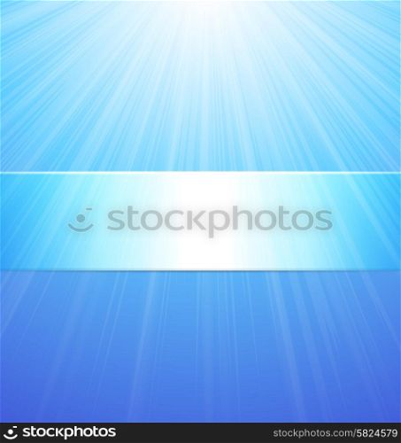 Abstract Blue Sun Background with Place for Text - vector