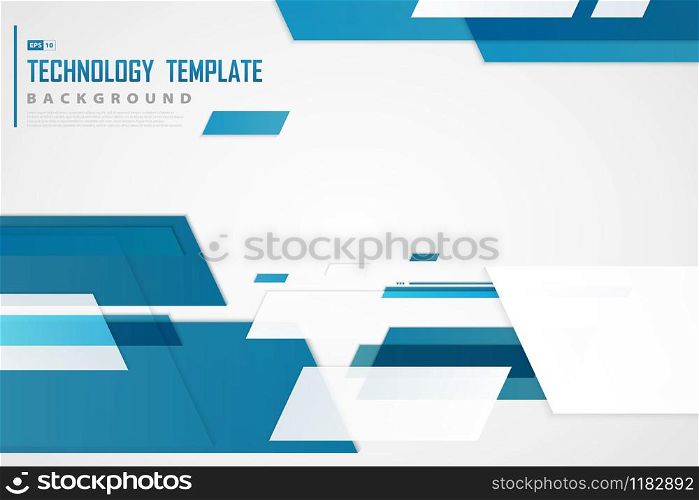 Abstract blue tech template of futuristic overlap design background. Use for poster, artwork, template design, ad. illustration vector eps10