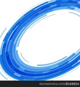 Abstract blue technology circles distorted background, stock vector