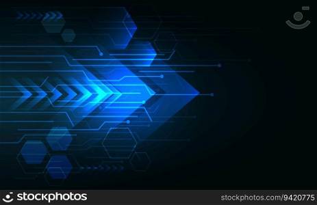 Abstract blue technology circuit cyber futuristic geometric design modern creative background vector