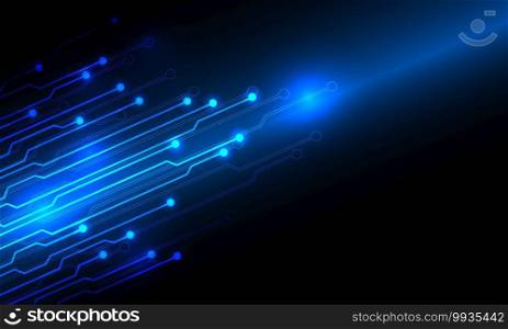 Abstract blue technology circuit line energy light with blank space design modern futuristic vector background illustration.