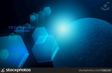 abstract blue technology communication concept vector background