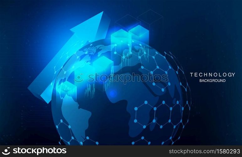 abstract blue technology communication concept vector background