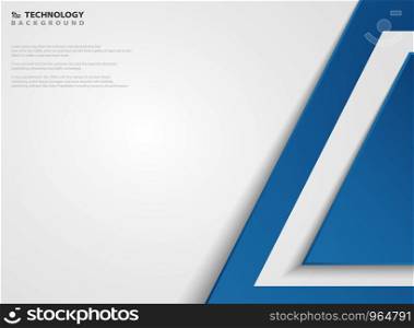 Abstract blue technology geometric background on gradient white paper. You can use for high tech system presentation, artwork, ad, poster, book, report. illustration vector eps10