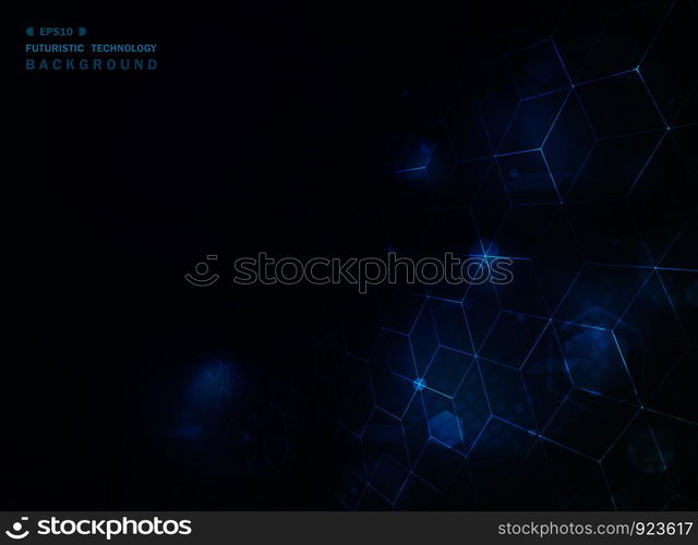 Abstract blue technology geometric background with effect, vector eps10