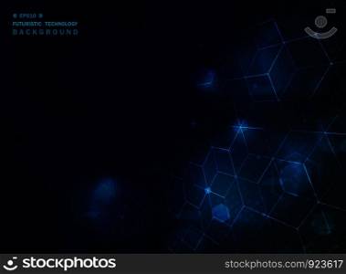 Abstract blue technology geometric background with effect, vector eps10