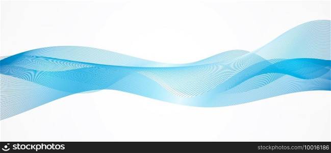 Abstract blue technology wave design, digital network background, vector communication concept