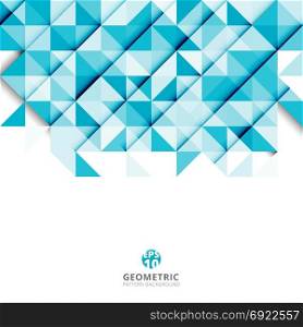 Abstract blue triangle and square in light blue color pattern, Vector illustration, copy space