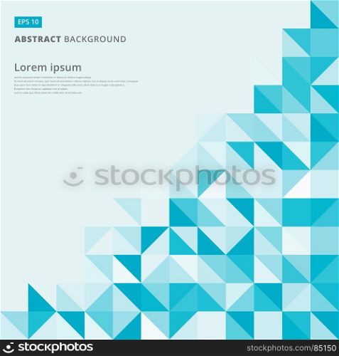 Abstract blue triangle and square in light blue color pattern, Vector illustration, copy space