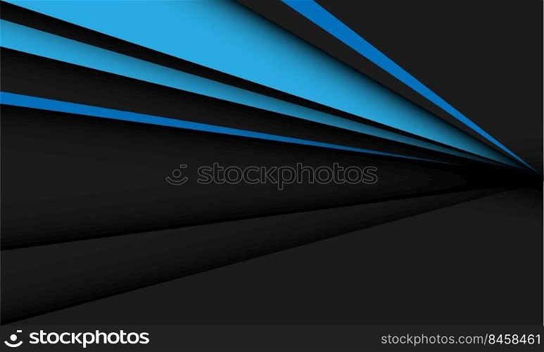 Abstract blue triangle arrow direction dynamic speed on grey black shadow design modern futuristic background vector illustration.