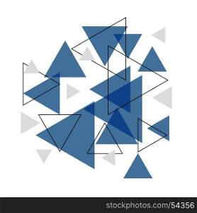 Abstract blue triangle banner background, stock vector