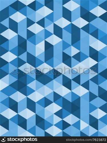 Abstract blue triangle geometric pattern background for design