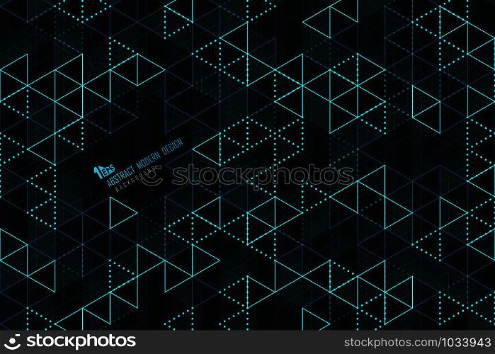 Abstract blue triangle lines of technology template design background. Decorate for poster, ad, artwork, cover design, presentation. illustration vector eps10