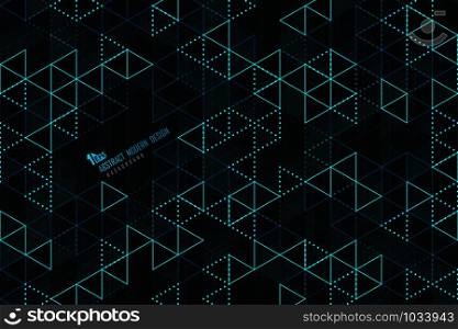 Abstract blue triangle lines of technology template design background. Decorate for poster, ad, artwork, cover design, presentation. illustration vector eps10