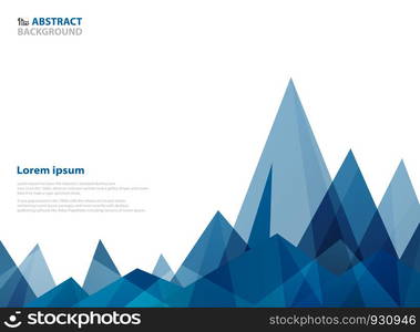 Abstract blue triangle pattern geometric of mountain shape. Business design of modern presentation. You can use for poster, ad, cover design, annual report. vector eps10