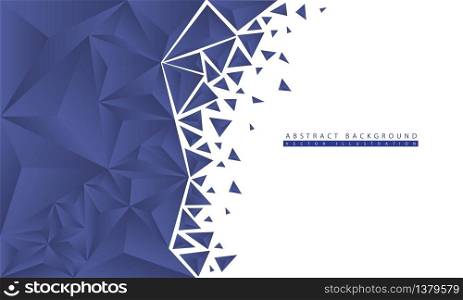 Abstract blue triangle polygon geometric on white blank space design modern futuristic background vector illustration.