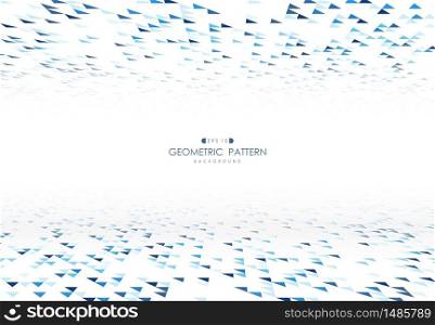 Abstract blue triangles pattern design of poster technology background. Decorate for ad, poster, artwork, template design, print. illustration vector eps10