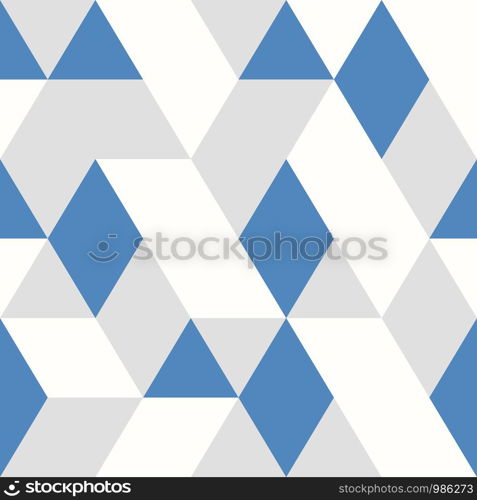Abstract blue triangles vector pattern design seamless style on white gray background. You can use for ad, poster, artwork, design seamless pattern. illustration vector eps10