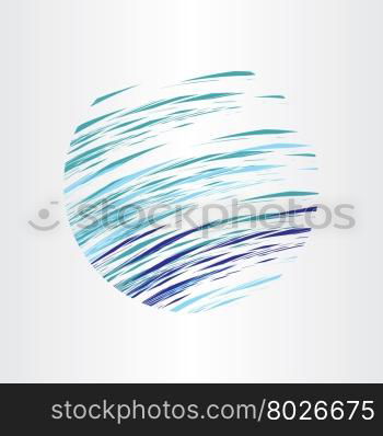 abstract blue water circle background vector design