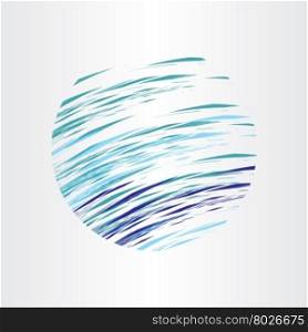 abstract blue water circle background vector design
