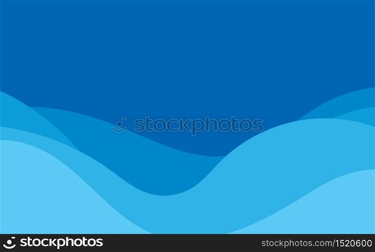 Abstract blue water wave vector background layer shape flat style