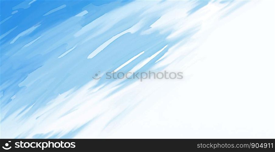 Abstract blue watercolor brush stroke on white background vector illustration