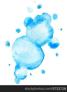 Abstract blue watercolor vector background for design