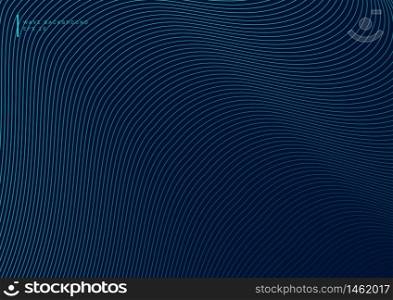 Abstract blue wave lines flowing pattern design element on dark blue background and texture. Science or technology concept. Vector illustration