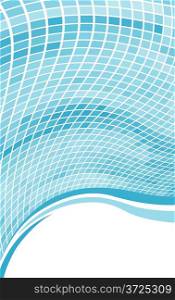 Abstract blue wave mosaic background with copy space.