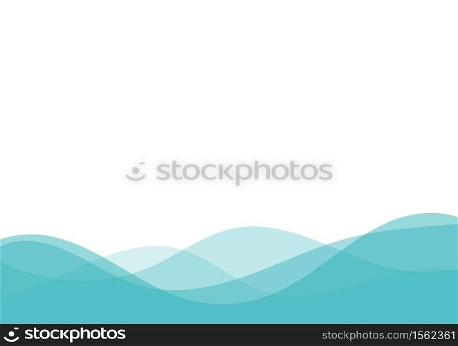 Abstract blue wave on white background with space for your text. Vector illustration