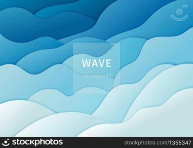 Abstract blue wave pattern lines background and texture. Vector illustration